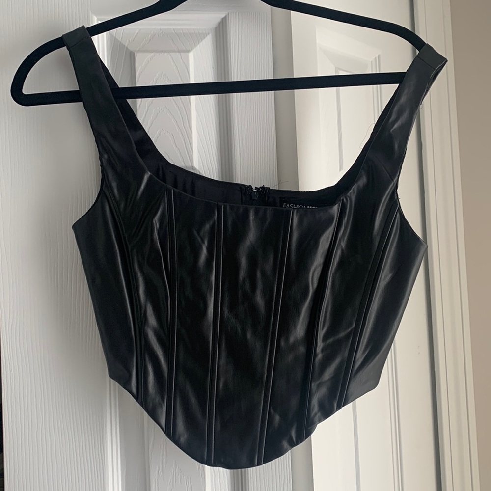 Fashion nova faux leather top